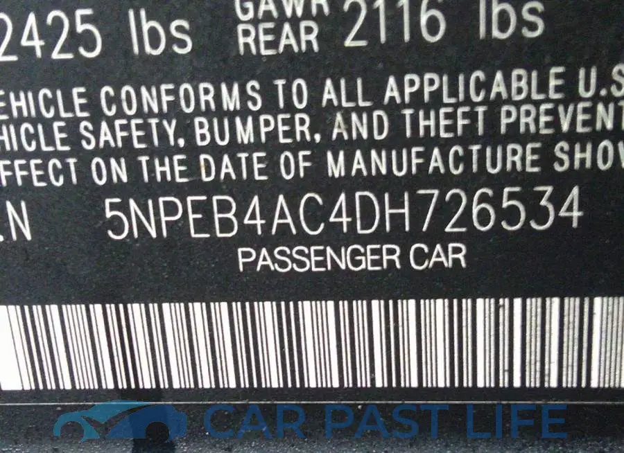 5NPEB4AC4DH726534# 9
