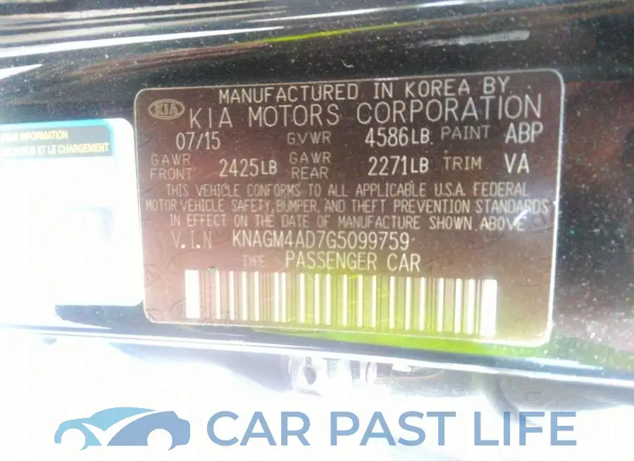 KNAGM4AD7G5099759# 9