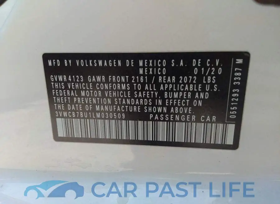 3VWCB7BU1LM030509# 9