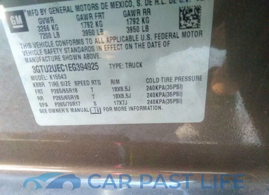 3GTU2UEC1EG394925# 9