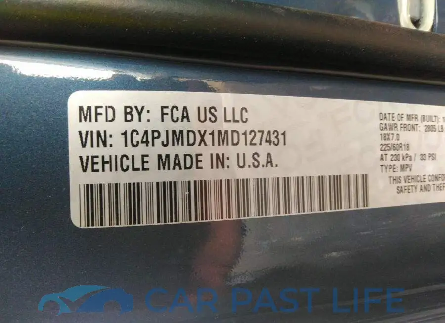 1C4PJMDX1MD127431# 9