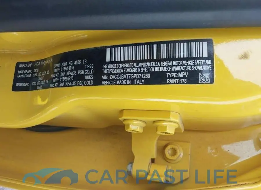 ZACCJBAT7GPD71269# 9