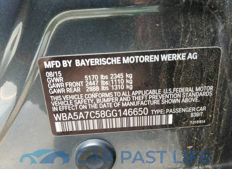 WBA5A7C58GG146650# 9