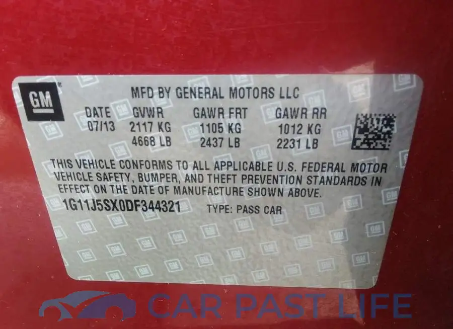 1G11J5SX0DF344321# 9