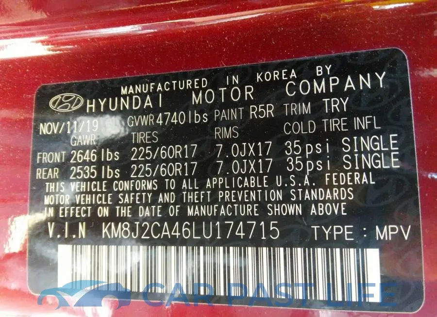 KM8J2CA46LU174715# 9