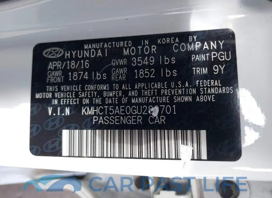 KMHCT5AE0GU289701# 9