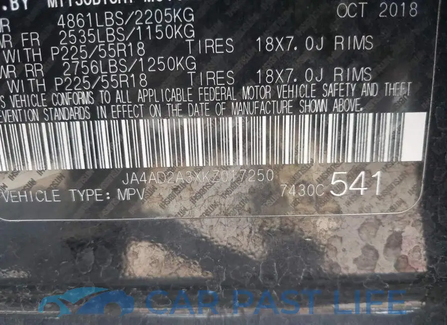 JA4AD2A3XKZ017250# 9