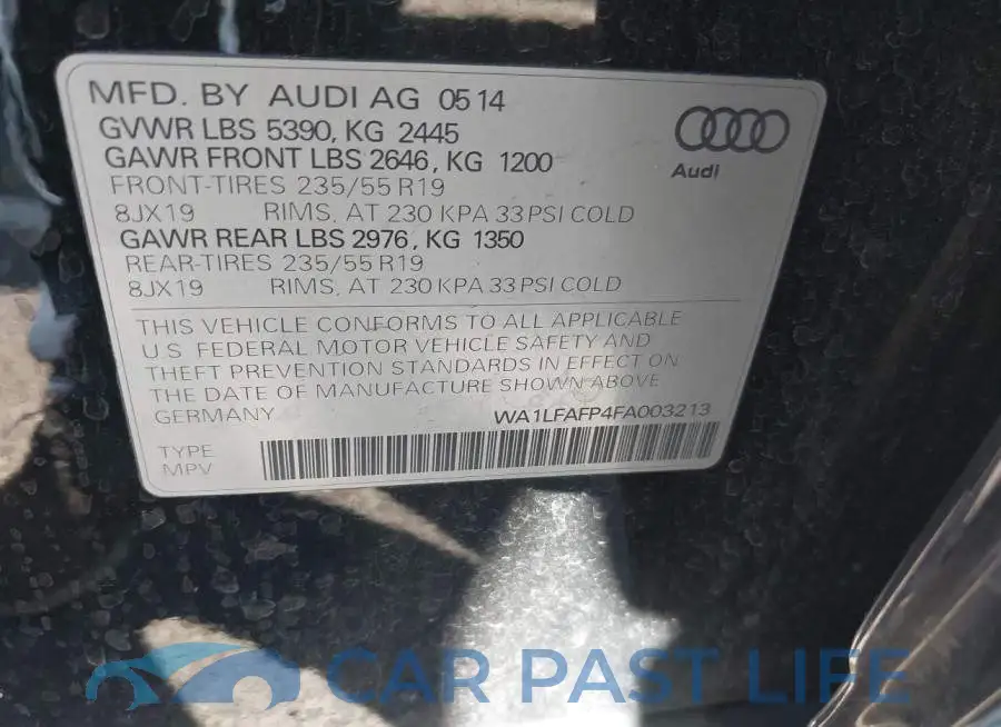WA1LFAFP4FA003213# 9
