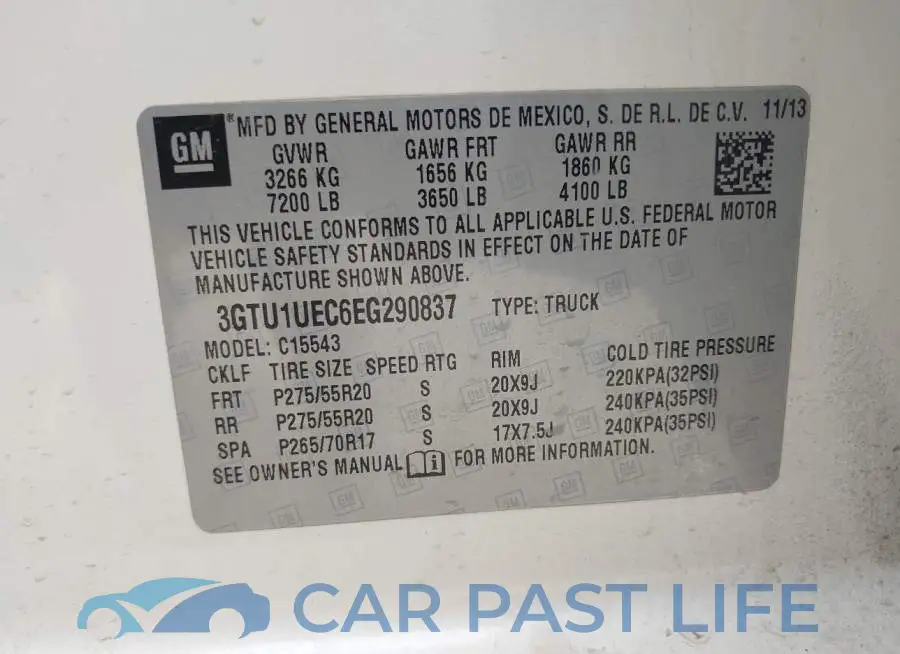 3GTU1UEC6EG290837# 9