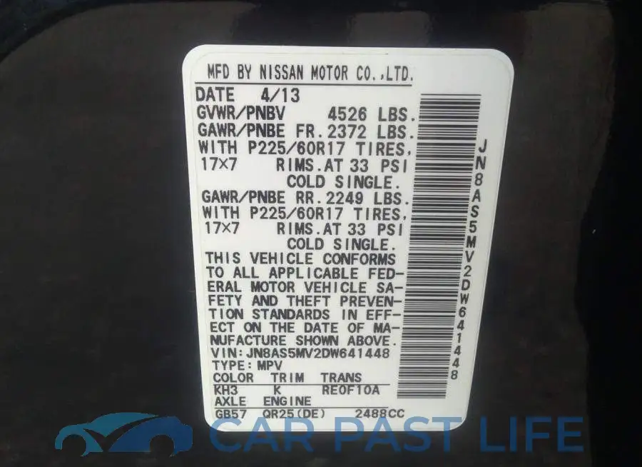 JN8AS5MV2DW641448# 9