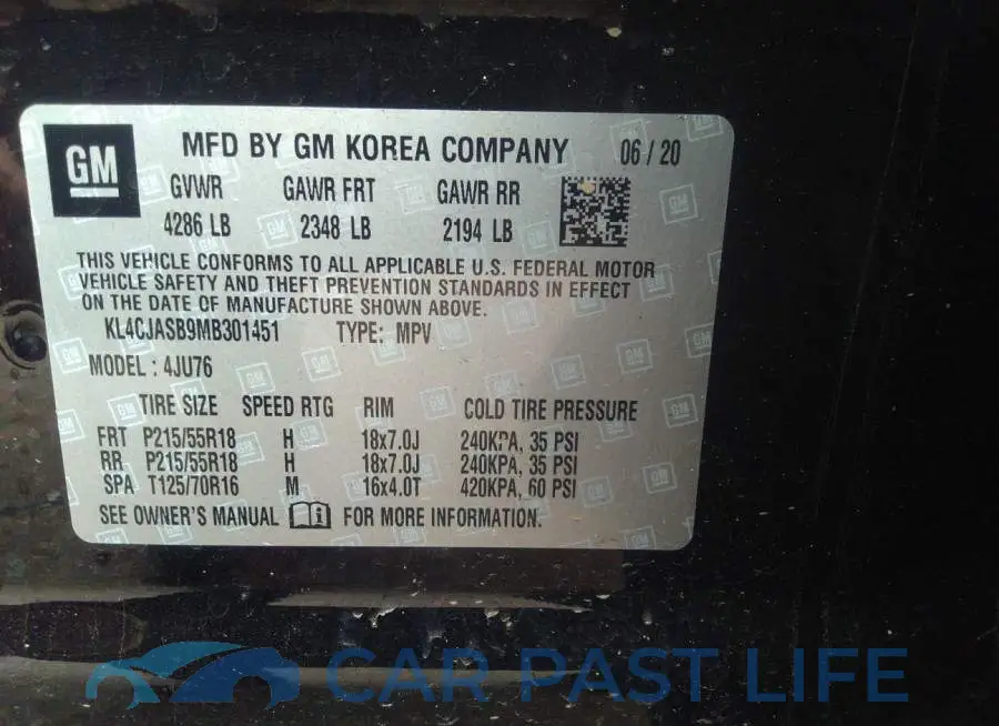KL4CJASB9MB301451# 9
