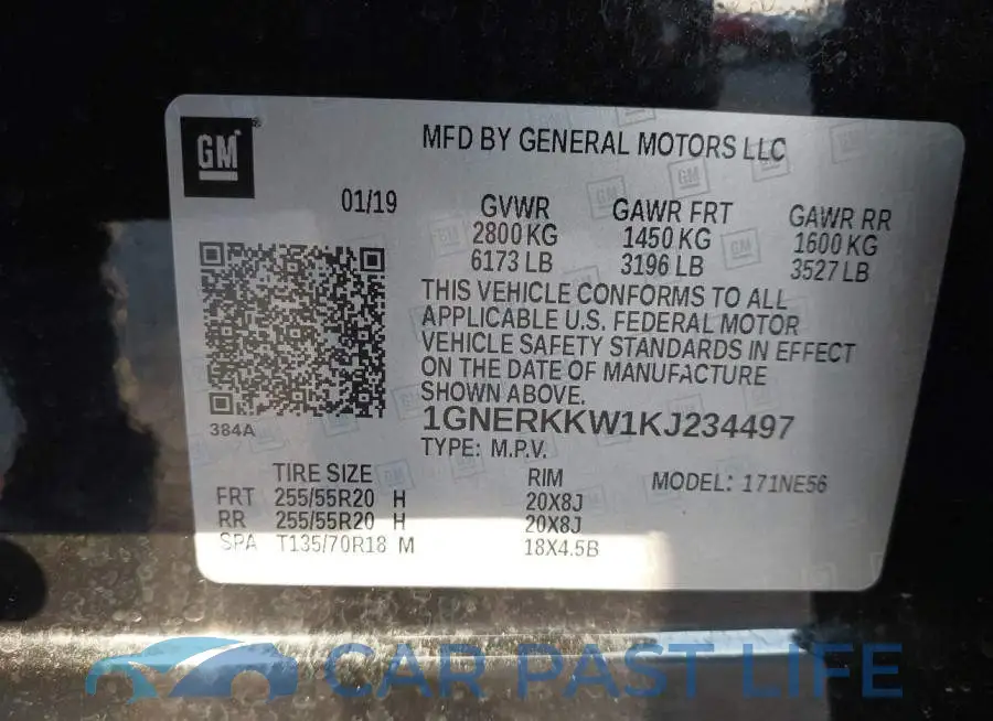 1GNERKKW1KJ234497# 9