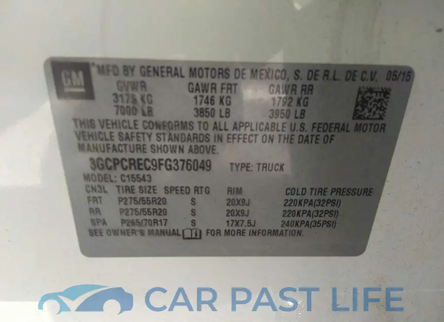 3GCPCREC9FG376049# 9
