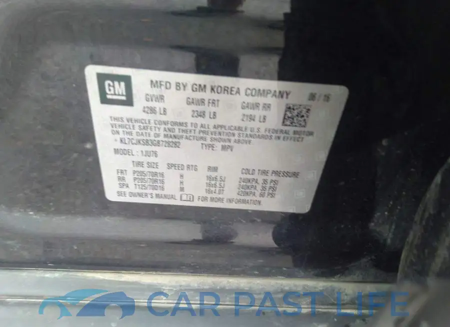 KL7CJKSB3GB728282# 9