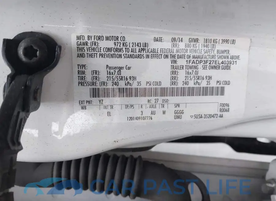1FADP3F27EL403931# 9