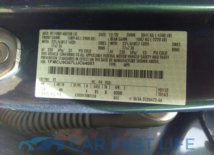 1FMCU9G67LUC64051# 9