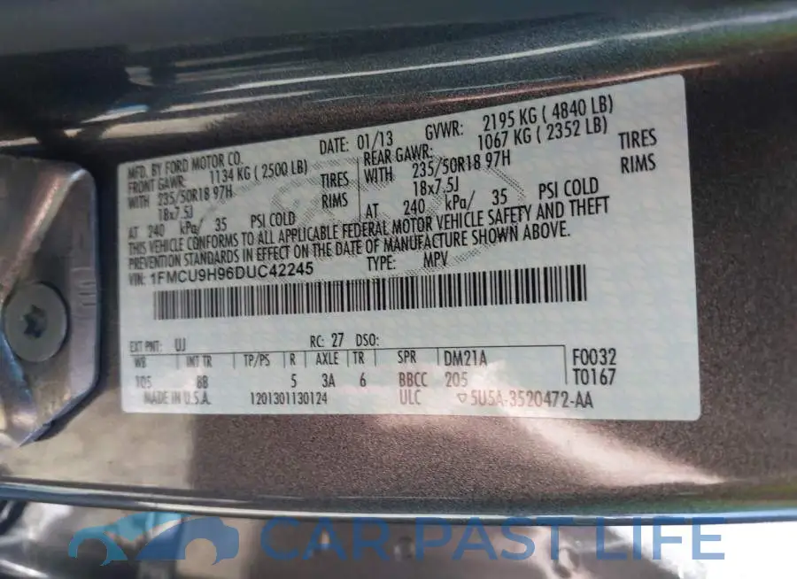 1FMCU9H96DUC42245# 9