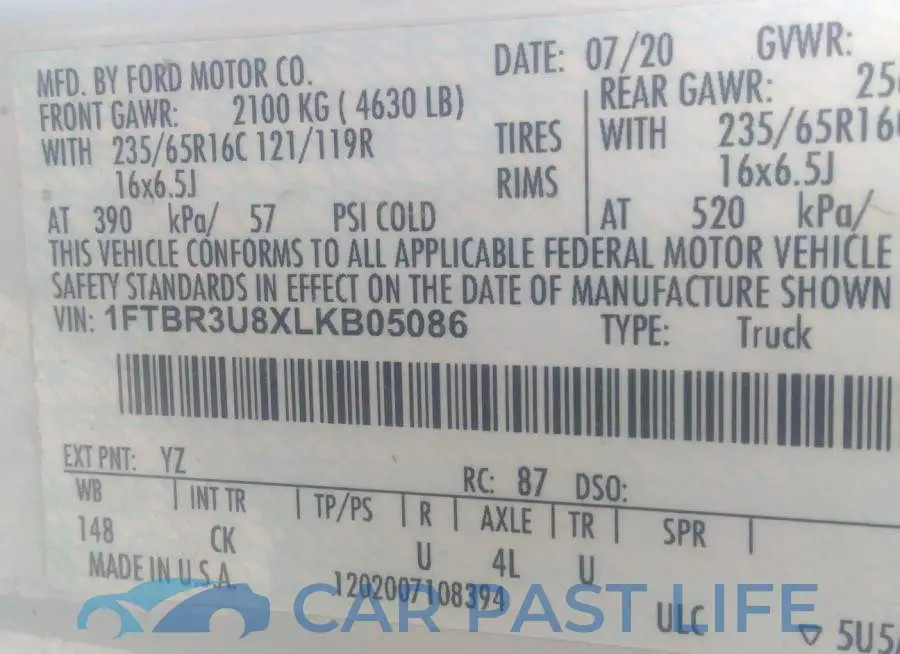1FTBR3U8XLKB05086# 9
