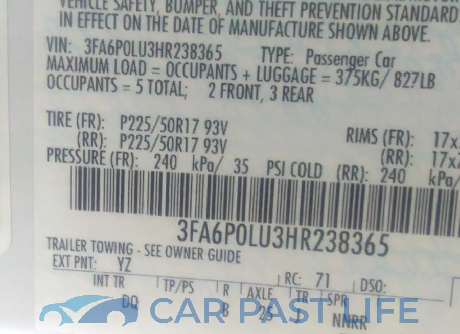 3FA6P0LU3HR238365# 9