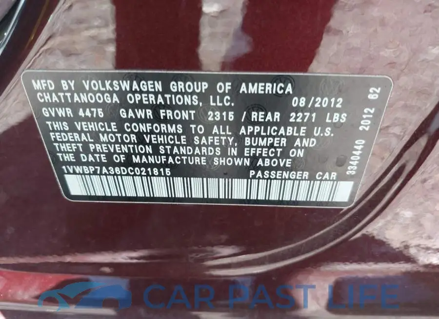 1VWBP7A36DC021815# 9