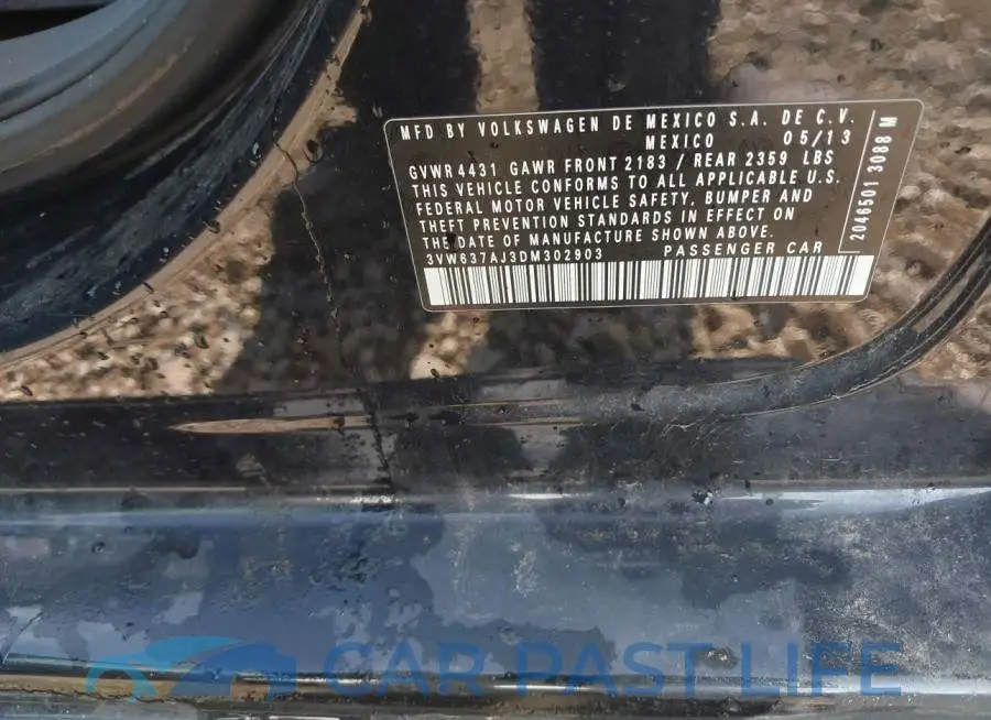 3VW637AJ3DM302903# 9