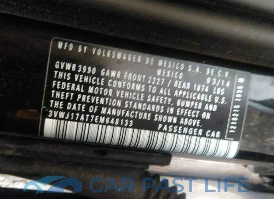 3VWJ17AT7EM648133# 9
