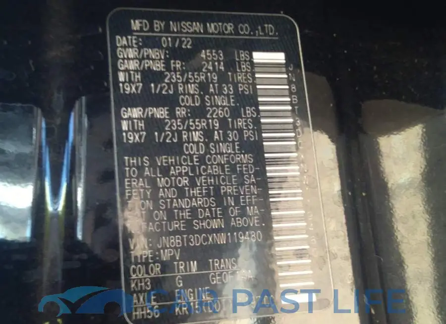 JN8BT3DCXNW119480# 9