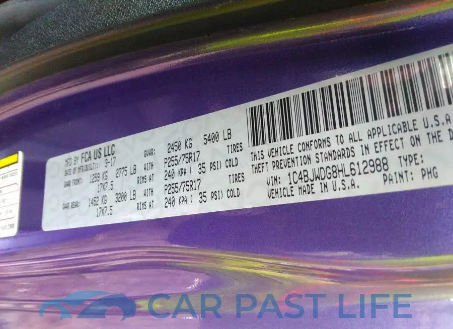 1C4BJWDG8HL612988# 9