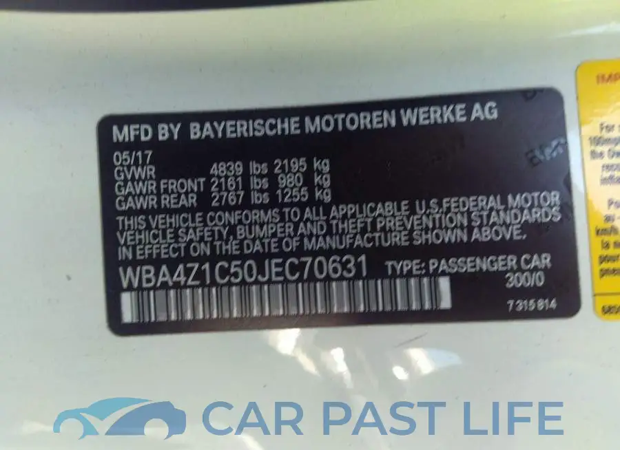 WBA4Z1C50JEC70631# 9