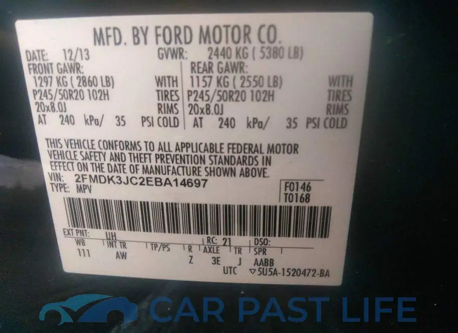 2FMDK3JC2EBA14697# 9