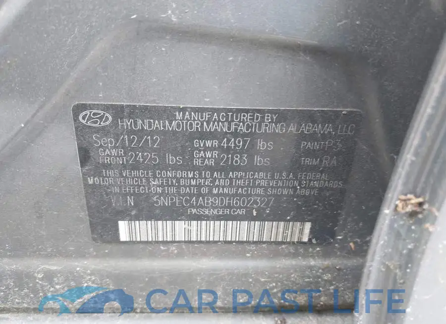 5NPEC4AB9DH602327# 9