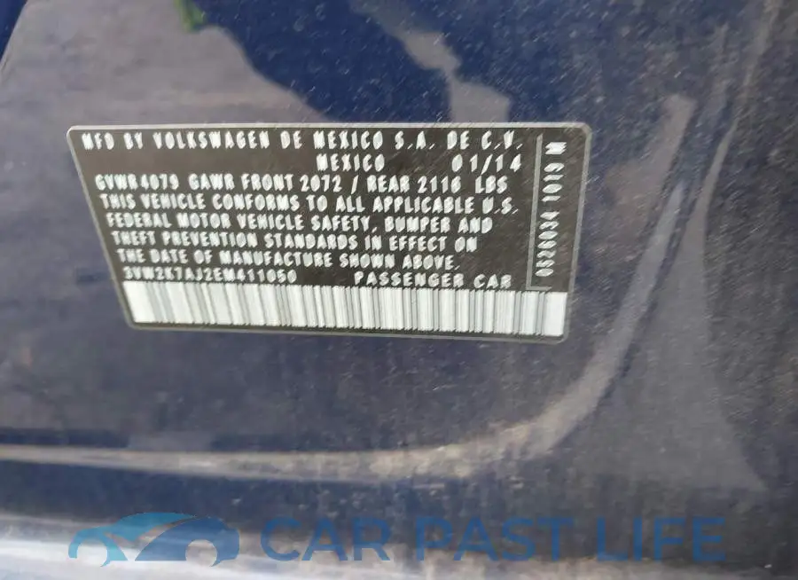 3VW2K7AJ2EM411050# 9