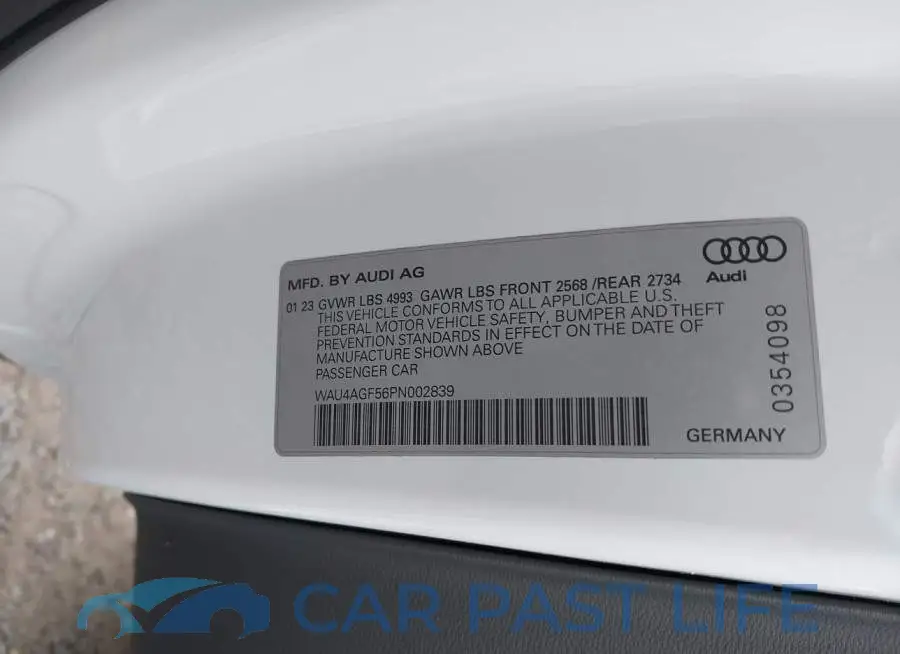 WAU4AGF56PN002839# 9