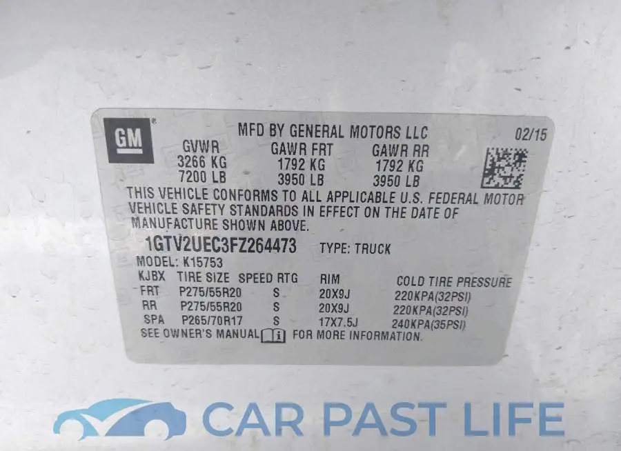 1GTV2UEC3FZ264473# 9