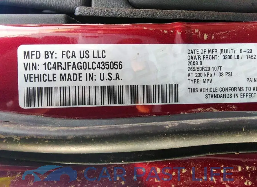 1C4RJFAG0LC435056# 9