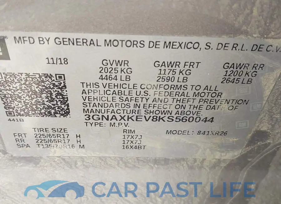 3GNAXKEV8KS560044# 9