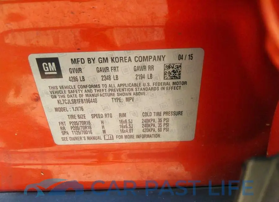 KL7CJLSB1FB196440# 9