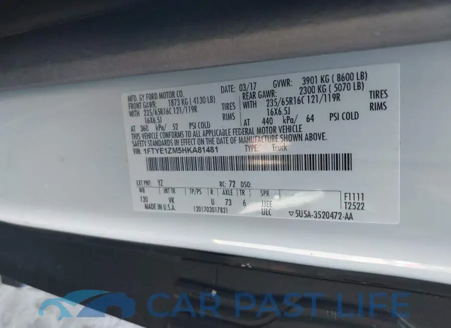 1FTYE1ZM5HKA81481# 9