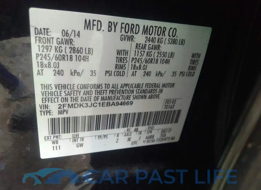 2FMDK3JC1EBA94669# 9