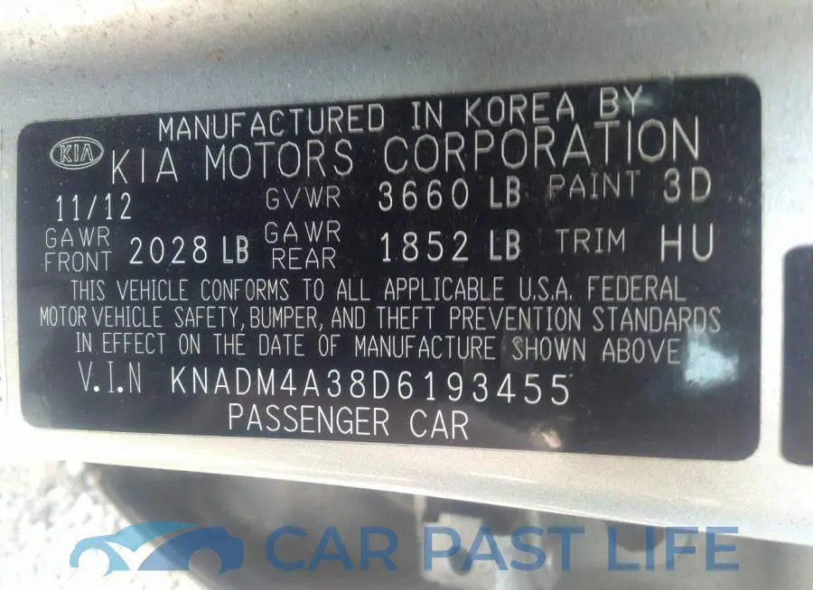 KNADM4A38D6193455# 9