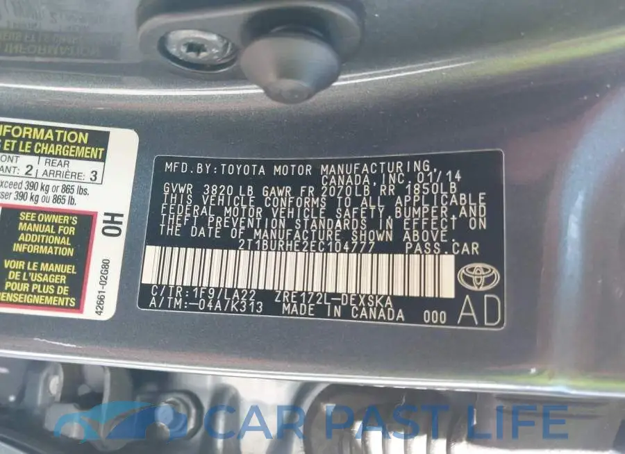 2T1BURHE2EC104777# 9