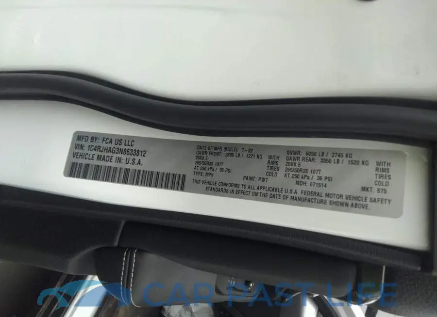 1C4RJHAG3N8633812# 9