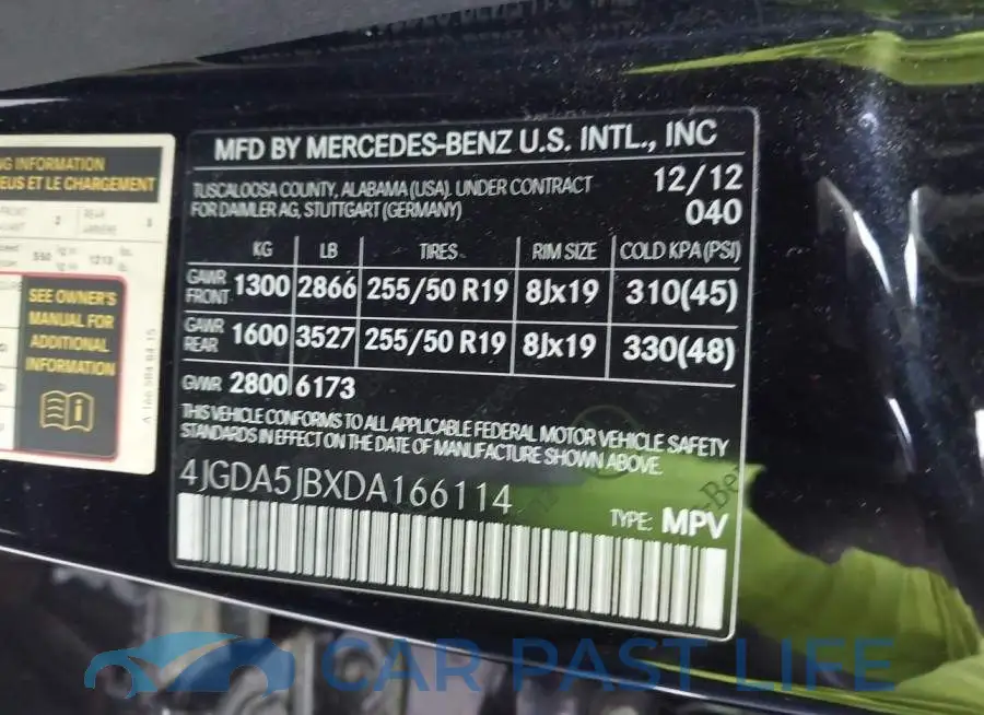 4JGDA5JBXDA166114# 9