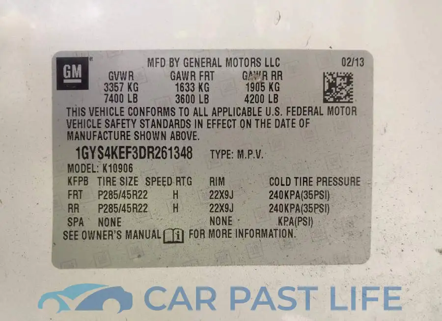 1GYS4KEF3DR261348# 9