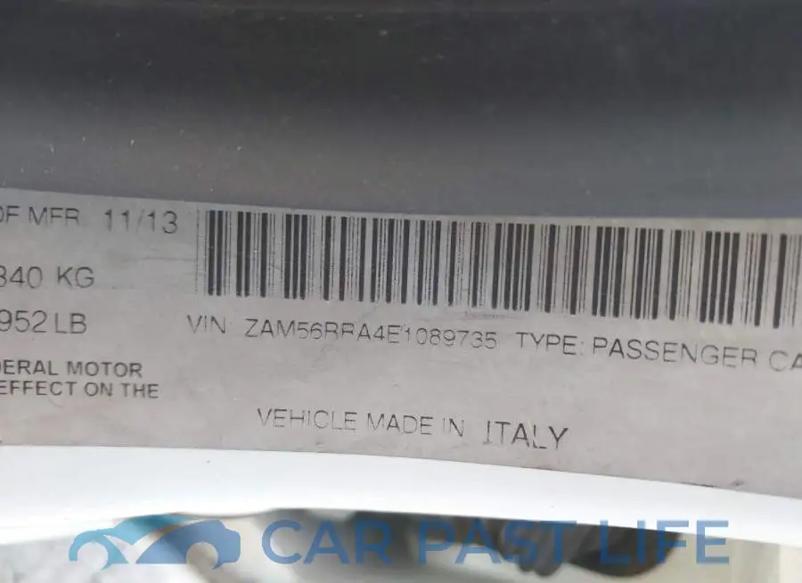 ZAM56RRA4E1089735# 9