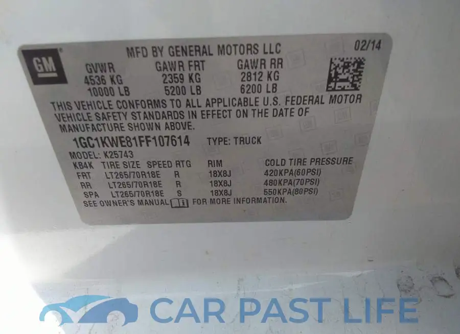 1GC1KWE81FF107614# 9