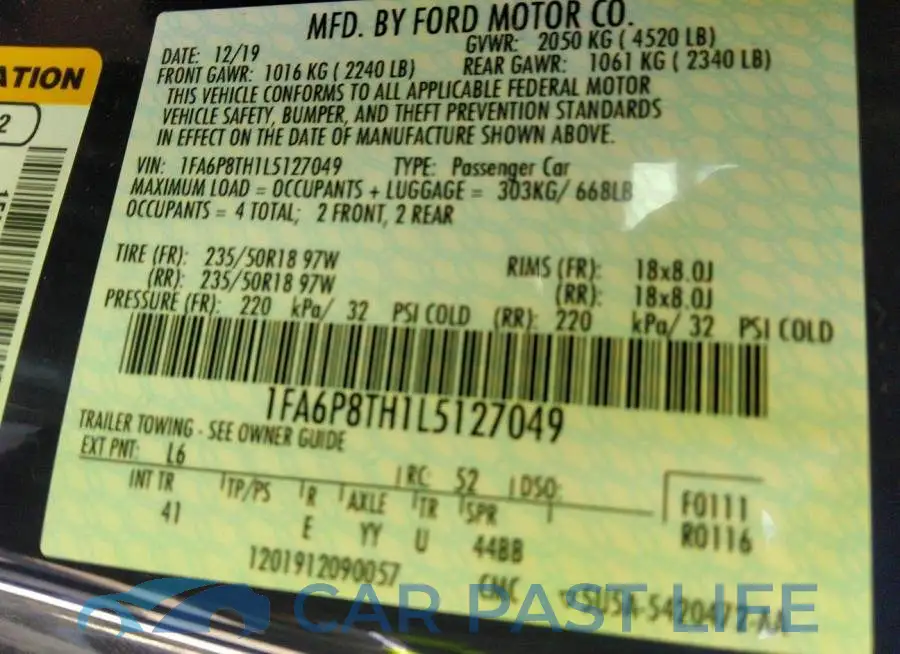 1FA6P8TH1L5127049# 9