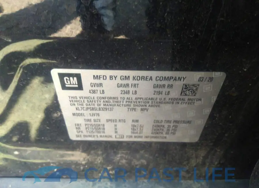 KL7CJPSB5LB329137# 9