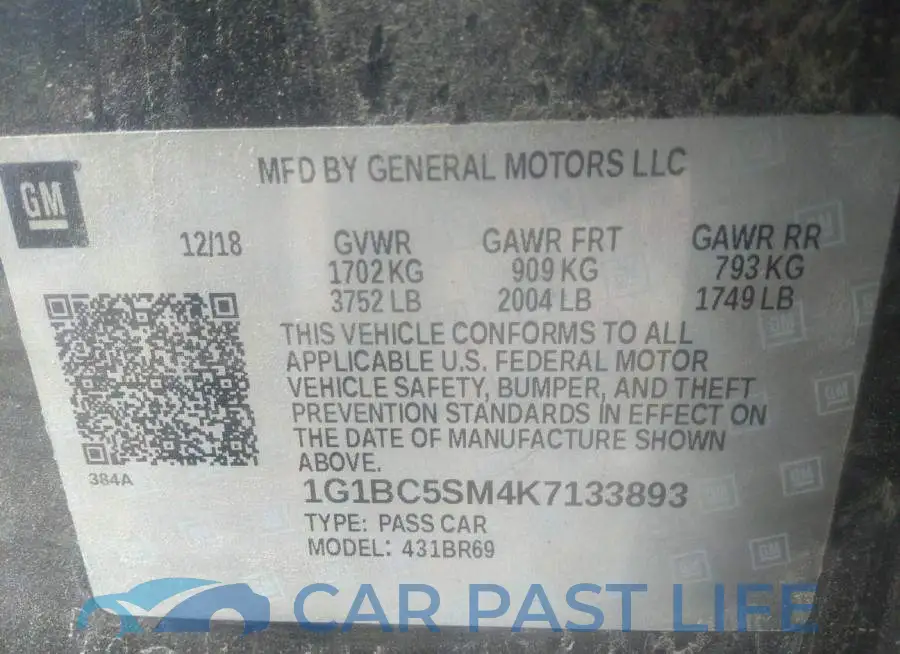 1G1BC5SM4K7133893# 9