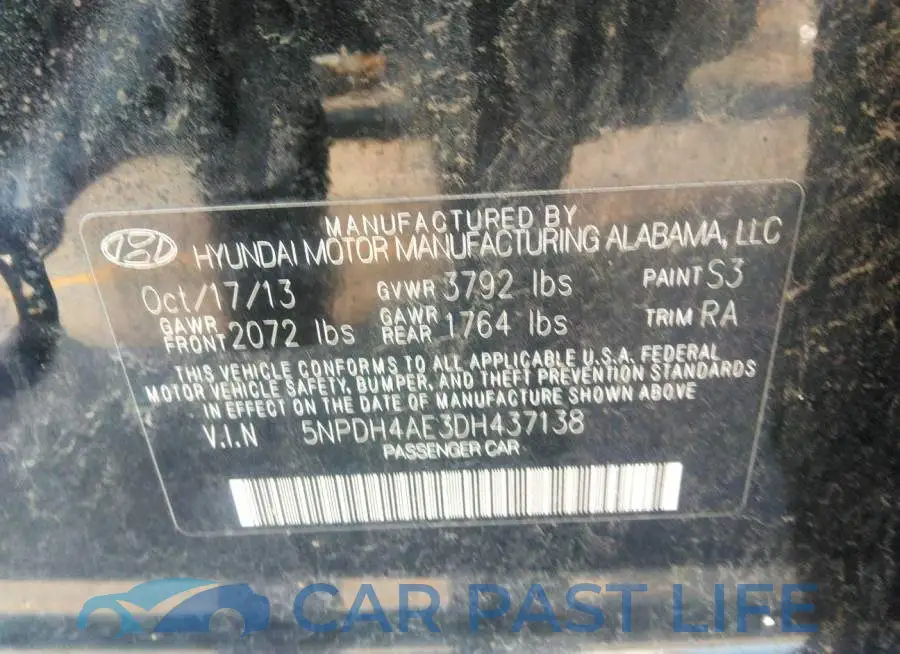 5NPDH4AE3DH437138# 9